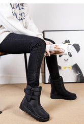 Bottes à talons compensés chaudes de style hivernal